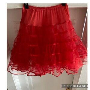 Red Fluffy Tulle Skirt/ Tutu